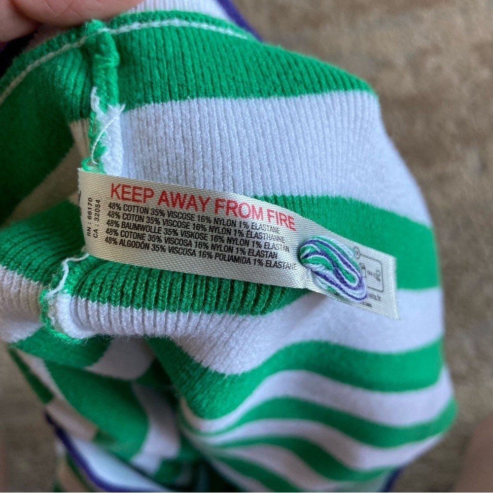 Daily Practice Anthropologie Green White Striped Shorts Tight Knit Cotton: XL - Picture 6 of 11